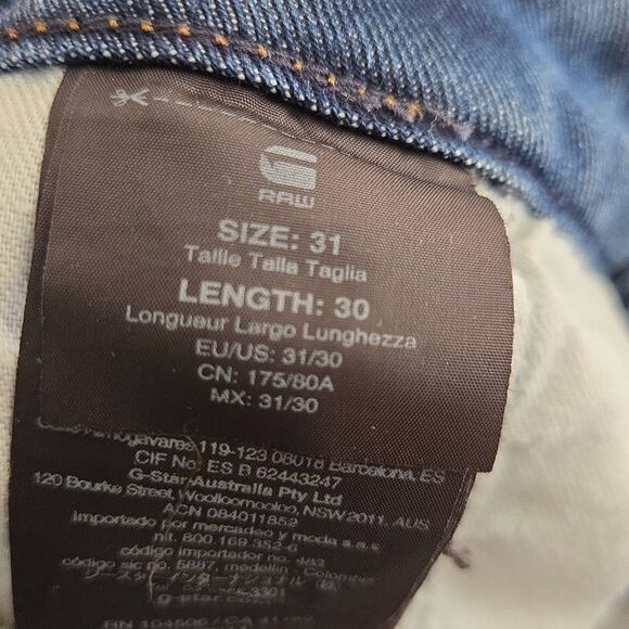 G STAR RAW JEANS ARC 3D Slim 31x30 (Fits 30x29) Distressed ripped - Picture 11 of 13